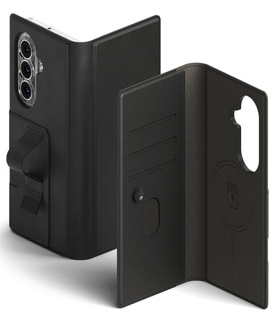 Samsung Galaxy Z Fold 7 Back Cover Case | Folio Grip Wallet Magnetic - Black