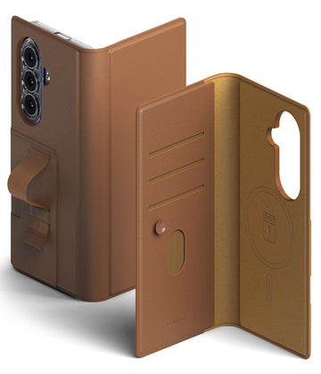 Samsung Galaxy Z Fold 8 Ultra Back Cover Case | Folio Grip Wallet Magnetic - Brown