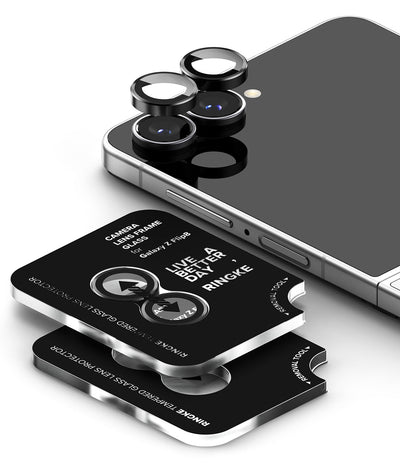 Samsung Galaxy Z Flip 8 Camera Lens Frame Glass - Black [ 2 Pack ]