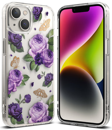 Apple iPhone 14 Plus Back Cover Case | Fusion Design  - Purple Rose