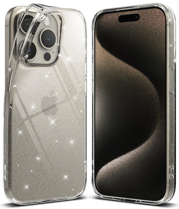 iPhone 15 Pro Max Back Cover Case Air - Glitter Clear