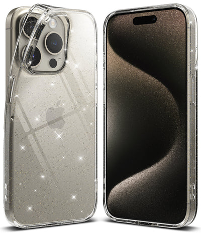 iPhone 15 Pro Max Back Cover Case Air - Glitter Clear