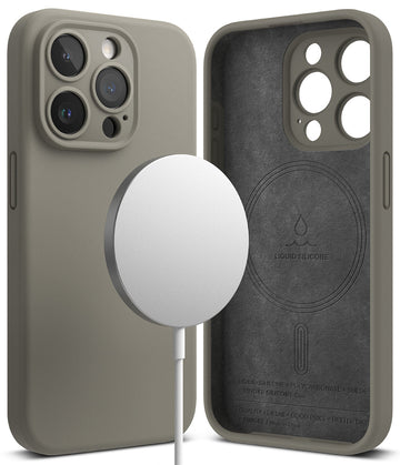 iPhone 15 Pro Back Cover case | Silicone Magnetic - Gray