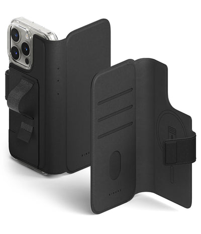 iPhone 16 Pro Max / iPhone 16 Plus Back Cover Case | Folio Wallet Magnetic - Black