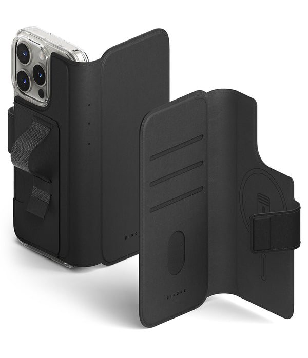 iPhone 16 Pro Max / iPhone 16 Plus Back Cover Case | Folio Wallet Magnetic - Black