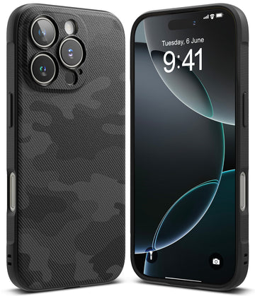 iPhone 16 Pro Max Back Cover Case | Onyx Design - Camo Black