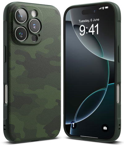 iPhone 16 Pro Max Back Cover Case | Onyx Design - Camo Green