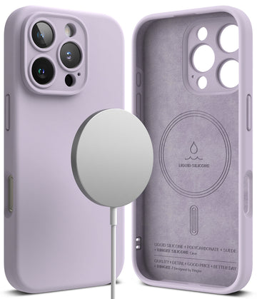 iPhone 16 Pro Max Back Cover case | Silicone Magnetic - Light Purple