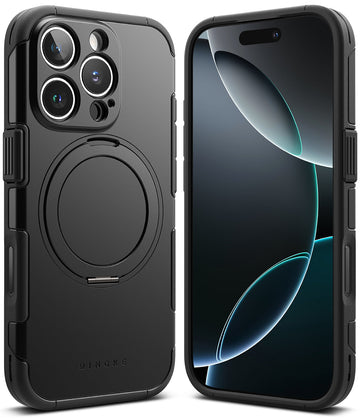iPhone 16 Pro Back Cover case | Magnetic Alles Stand - Black