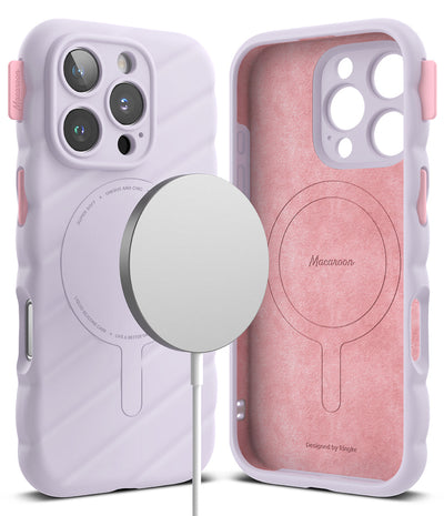 iPhone 16 Pro Back Cover Case | Macaron Silicone Magnetic - Light Purple