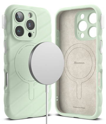 iPhone 16 Pro Back Cover Case | Macaron Silicone Magnetic - Mint