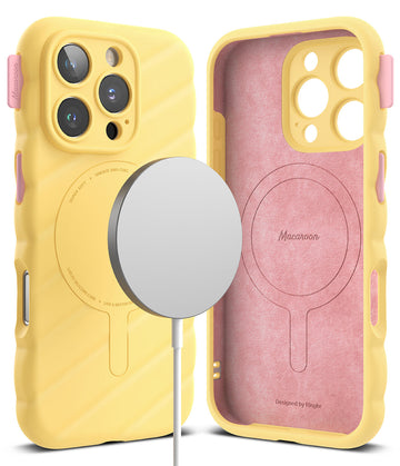 iPhone 16 Pro Back Cover Case | Macaron Silicone Magnetic - Yellow