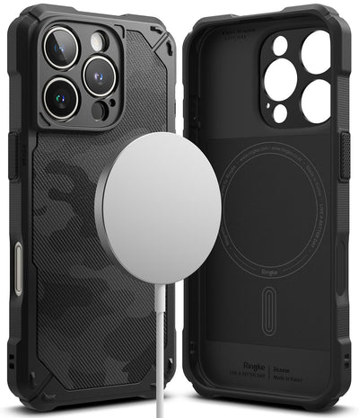 iPhone 16 Pro Back Cover Case | Rugged Gear Magnetic Bumper - Camo Black