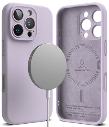 iPhone 16 Pro Back Cover case | Silicone Magnetic - Light Purple