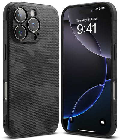 iPhone 16 Pro Back Cover Case | Onyx Design - Camo Black
