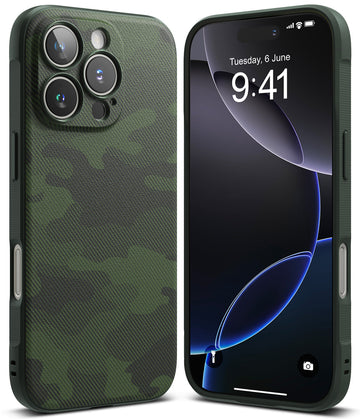 iPhone 16 Pro Back Cover Case | Onyx Design - Camo Green