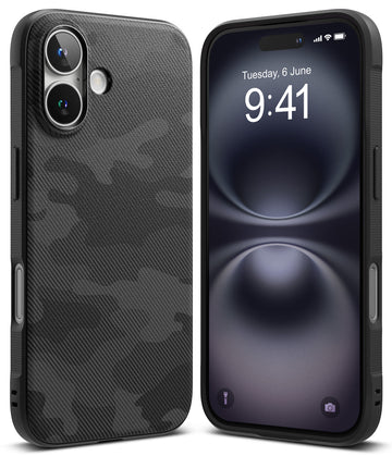 iPhone 16 Plus Back Cover Case | Onyx Design - Camo Black