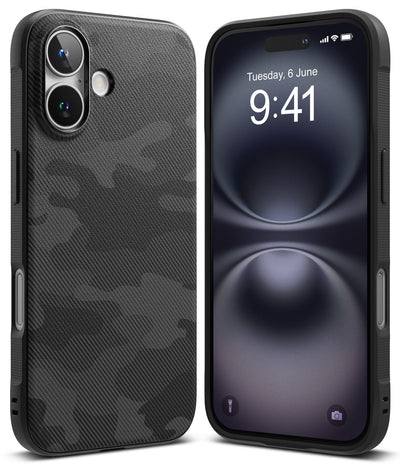 iPhone 16 Plus Back Cover Case | Onyx Design - Camo Black