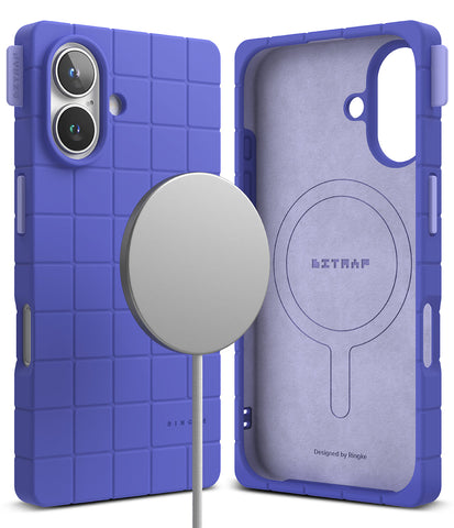 iPhone 16 Back Cover Case | Bitmap Silicone Magnetic - Ultramarine