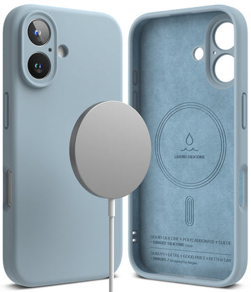 iPhone 16 Plus Back Cover case | Silicone Magnetic - Blue
