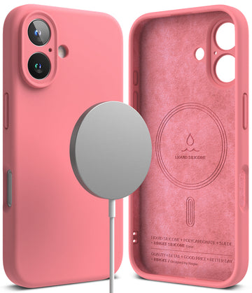 iPhone 16 Plus Back Cover case | Silicone Magnetic - Pink