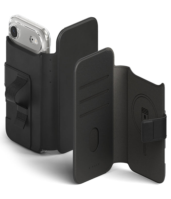 iPhone 17 Air Back Cover Case | Folio Wallet Magnetic - Black
