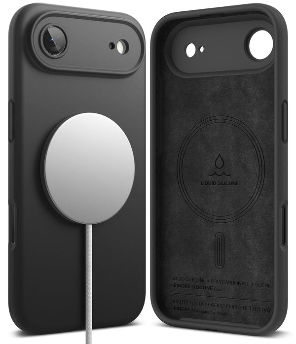 iPhone 17 Air Back Cover case | Silicone Magnetic - Black