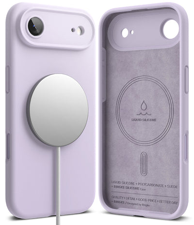 iPhone 17 Air Back Cover case | Silicone Magnetic - Light Purple