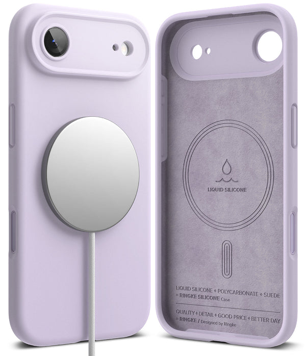 iPhone 17 Air Back Cover case | Silicone Magnetic - Light Purple