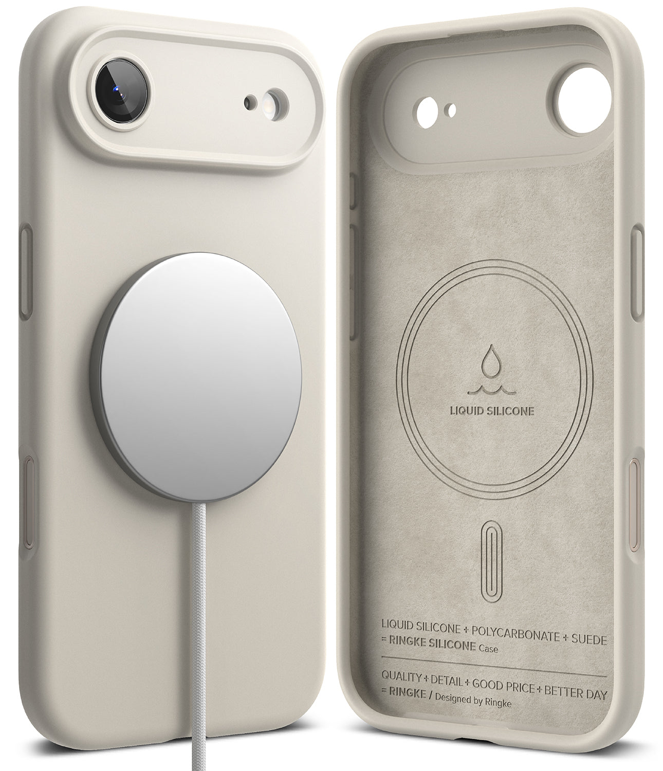 iPhone 17 Air Back Cover case | Silicone Magnetic - Stone