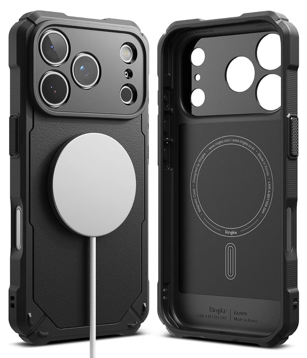 iPhone 17 Pro Max Back Cover Case | Rugged Gear Magnetic Bumper - Black