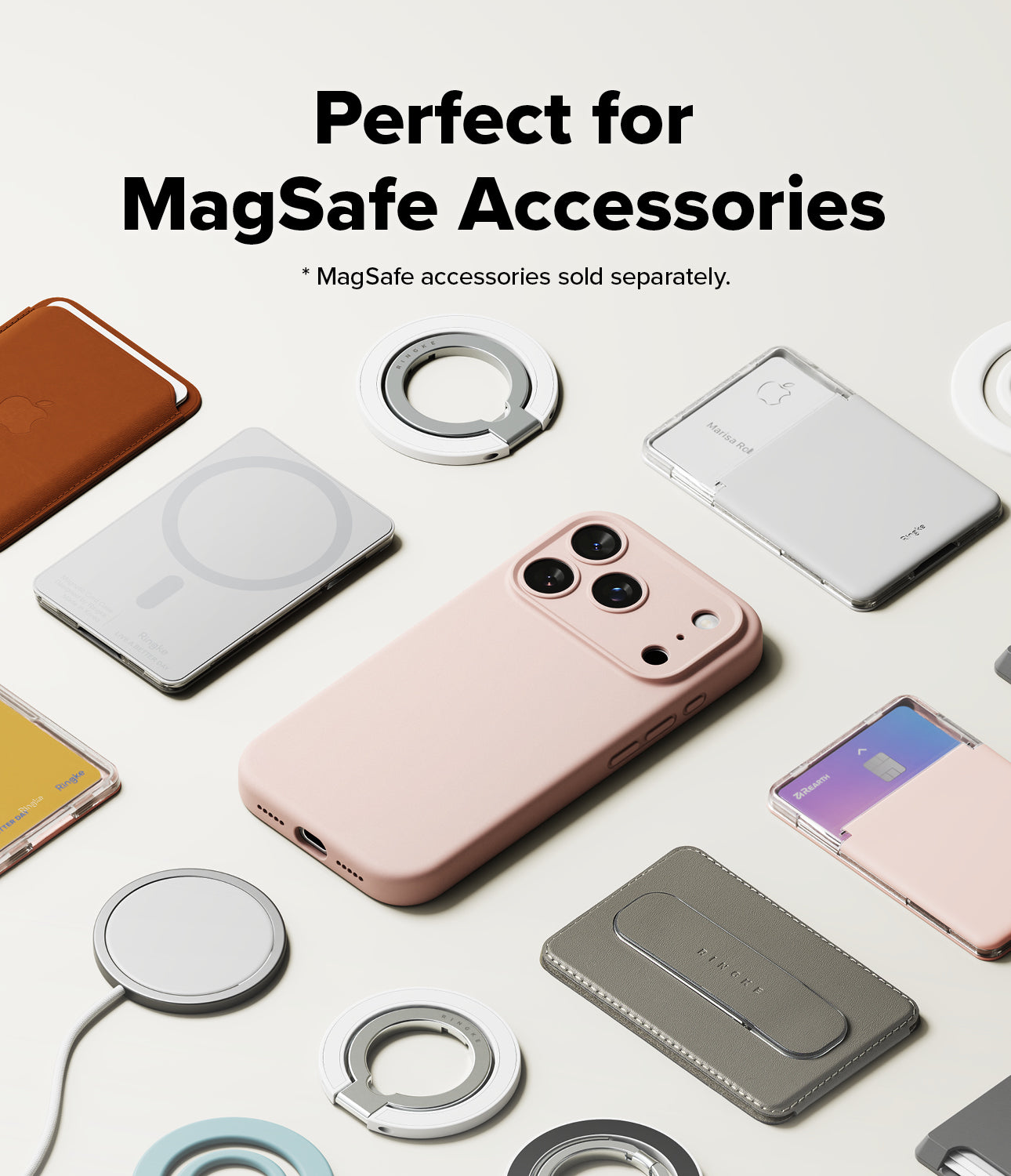 iPhone 17 Pro Max Back Cover case Silicone Magnetic Pink Sand