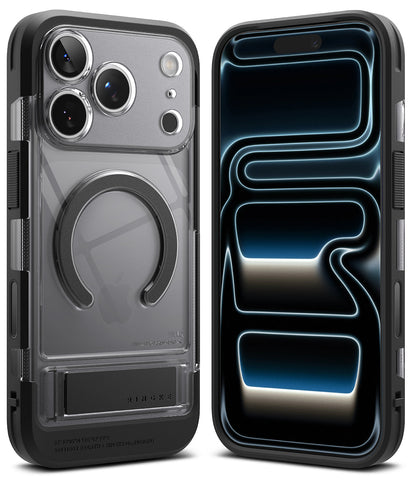iPhone 17 Pro Max Back Cover Case | UX Magnetic With Kickstand - Smoke Black