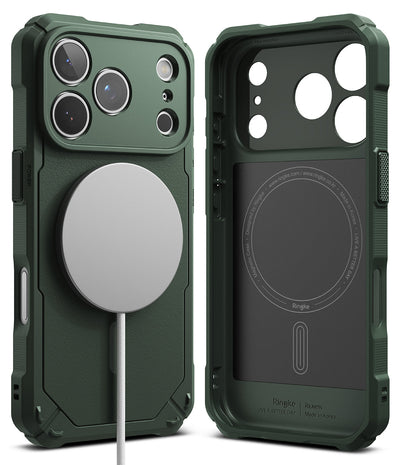 iPhone 17 Pro Back Cover Case | Rugged Gear Magnetic Bumper - Dark Green