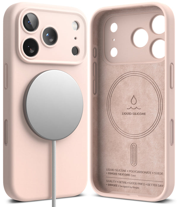 iPhone 17 Pro Back Cover case | Silicone Magnetic - Pink Sand