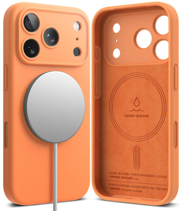iPhone 17 Pro Back Cover case | Silicone Magnetic - Tangerine