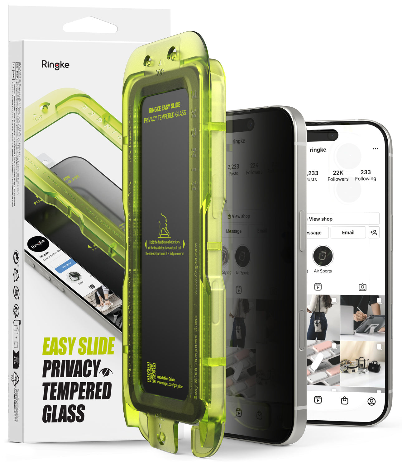 iPhone 17 Screen Protector Guard with Easy Installation Tool, Easy Slide Privacy Glass | Tempered Glass (2 Pack)