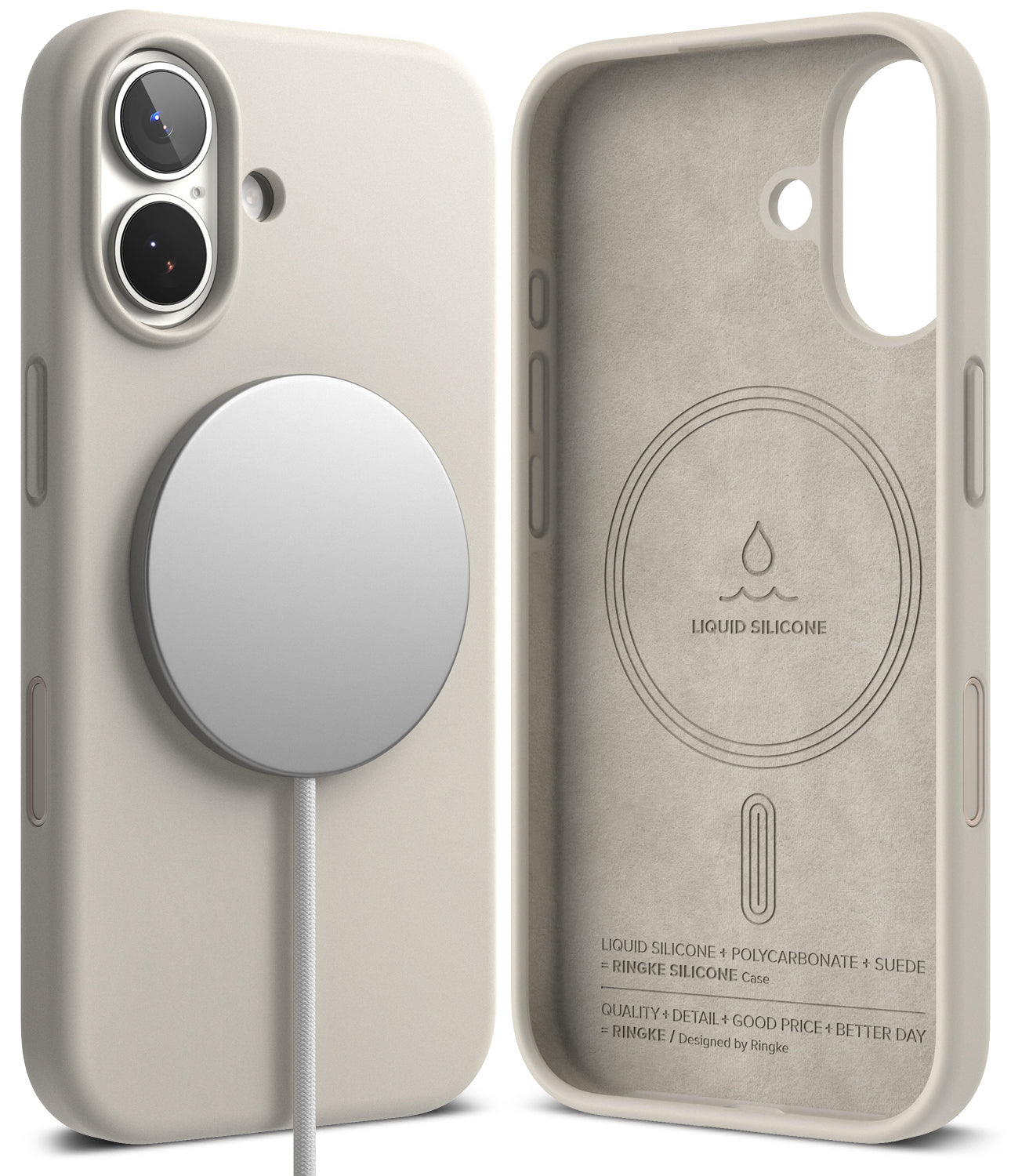iPhone 17 Back Cover case | Silicone Magnetic - Stone