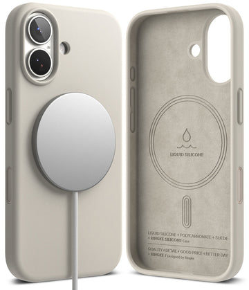 iPhone 17 Back Cover case | Silicone Magnetic - Stone