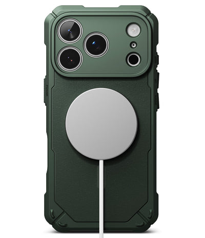 iPhone 18 Pro Max Back Cover Case | Rugged Gear Magnetic Bumper - Dark Green