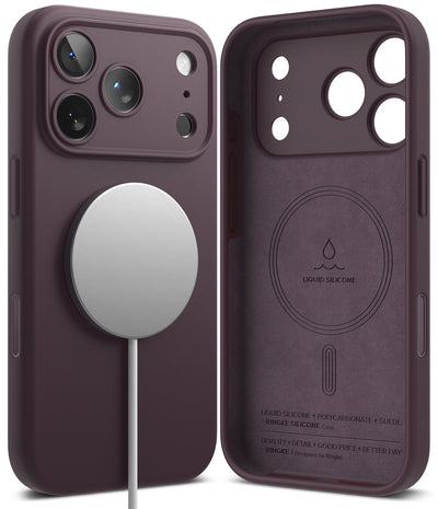 iPhone 18 Pro Max Back Cover case | Silicone Magnetic - Dark Cherry