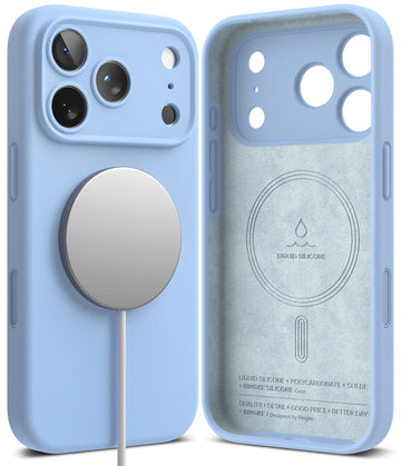 iPhone 18 Pro Max Back Cover case | Silicone Magnetic - Light Blue