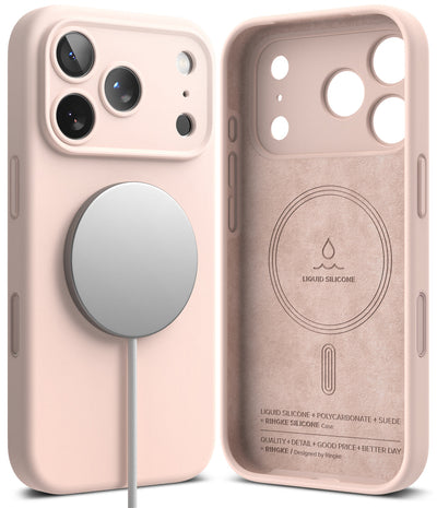 iPhone 18 Pro Max Back Cover case | Silicone Magnetic - Pink Sand