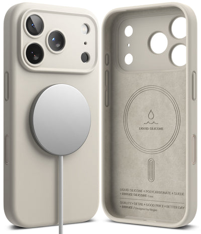 iPhone 18 Pro Max Back Cover case | Silicone Magnetic - Stone
