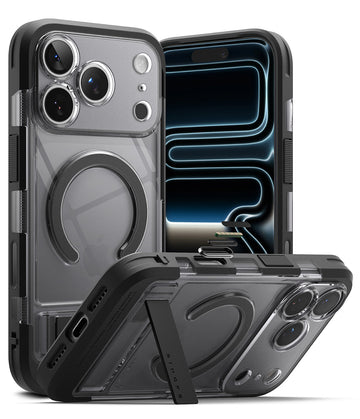 iPhone 18 Pro Max Back Cover Case | UX Magnetic With Kickstand - Smoke Black