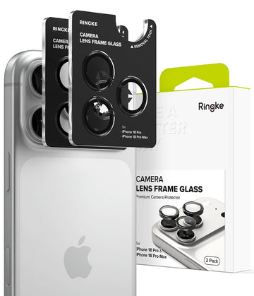 iPhone 18 Pro / iPhone 18 Pro Max Camera Lens Protector | Frame Glass - Black (2 Pack)