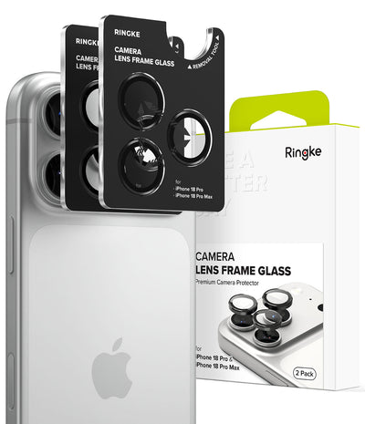 iPhone 18 Pro / iPhone 18 Pro Max Camera Lens Protector | Frame Glass - Black (2 Pack)