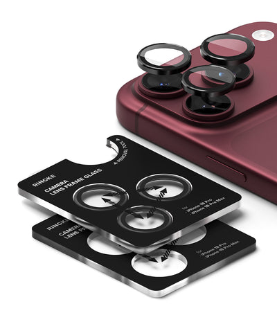 iPhone 18 Pro Max Camera Lens Protector | Frame Glass - Black (2 Pack)