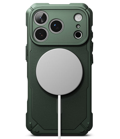 iPhone 18 Pro Back Cover Case | Rugged Gear Magnetic Bumper - Dark Green