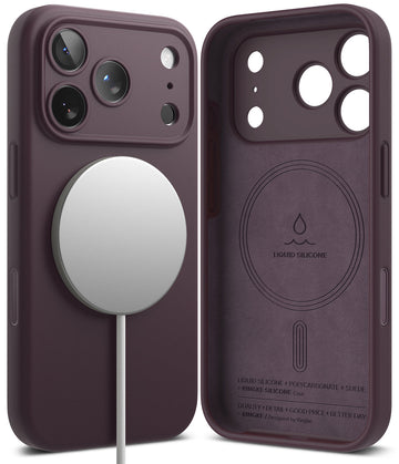 iPhone 18 Pro Back Cover case | Silicone Magnetic - Dark Cherry